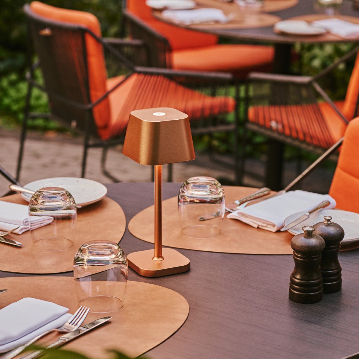 Tavellio-Amsterdam - Ava koperen - Oplaadbare tafellamp | Stijlvol, draadloos en dimbaar