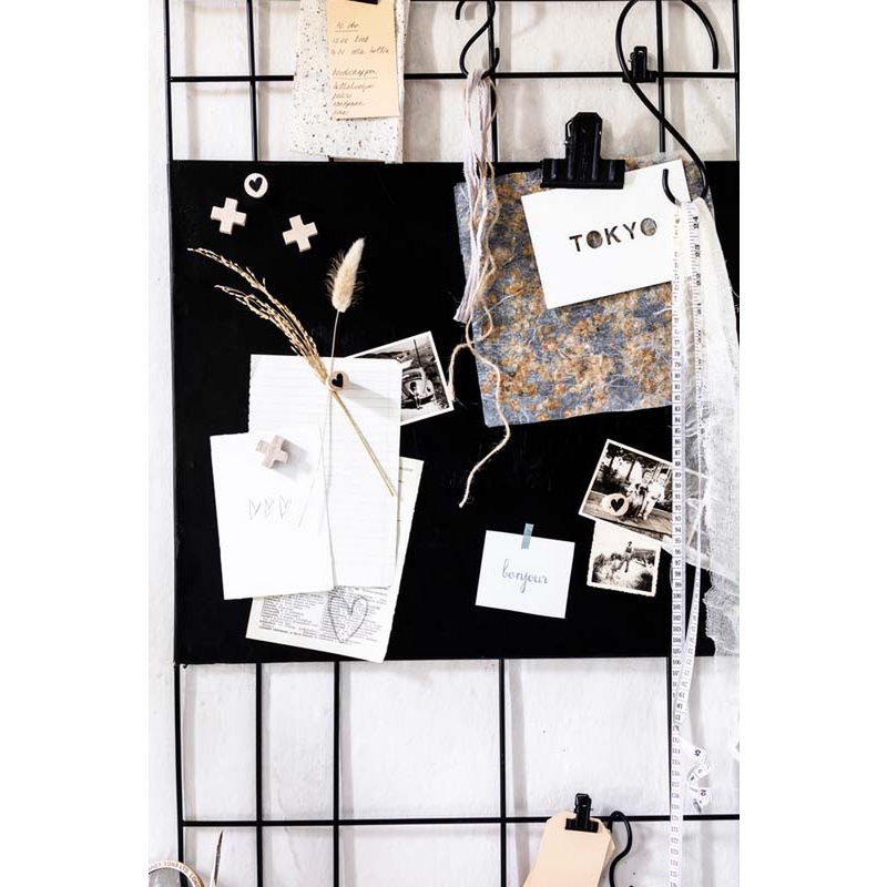 vtwonen - Memobord Magnetisch Draad Zwart 60x105cm