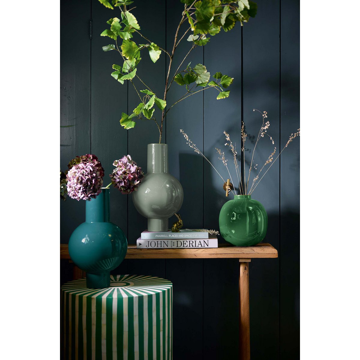 Pip Studio - Vase Metal Medium Dark Green 24x40cm