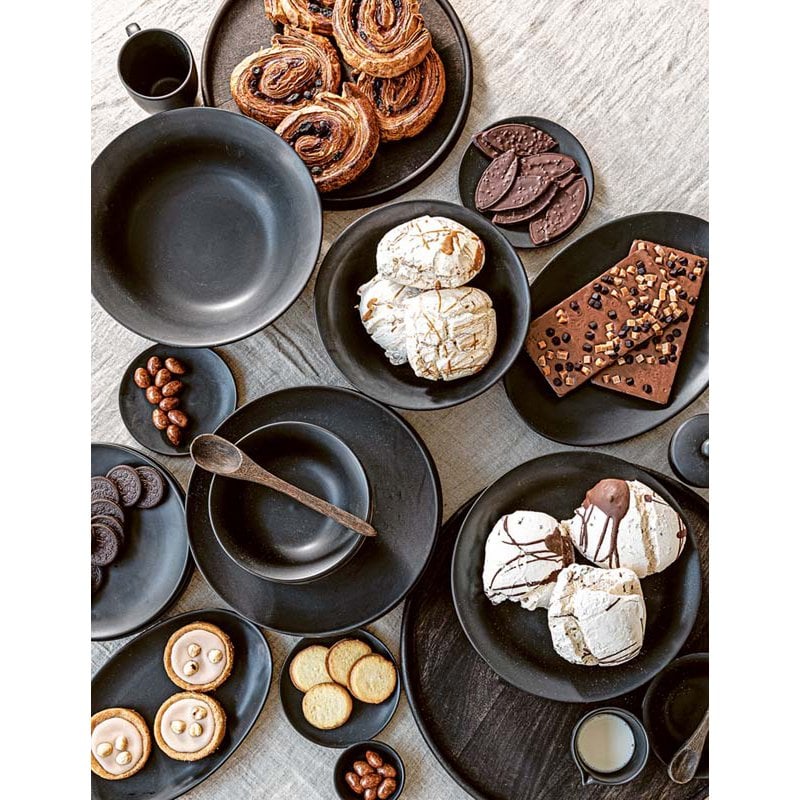 vtwonen - Set / 36 Geschirr Raw Matt Black