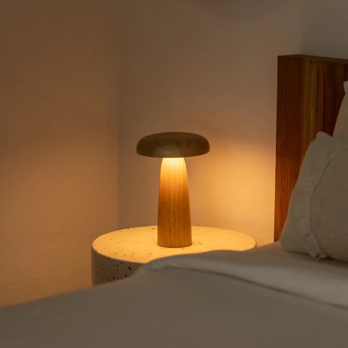 Tavellio-Amsterdam - Lennart Houten Tafellamp – Oplaadbare, dimbare en draadloze verlichting