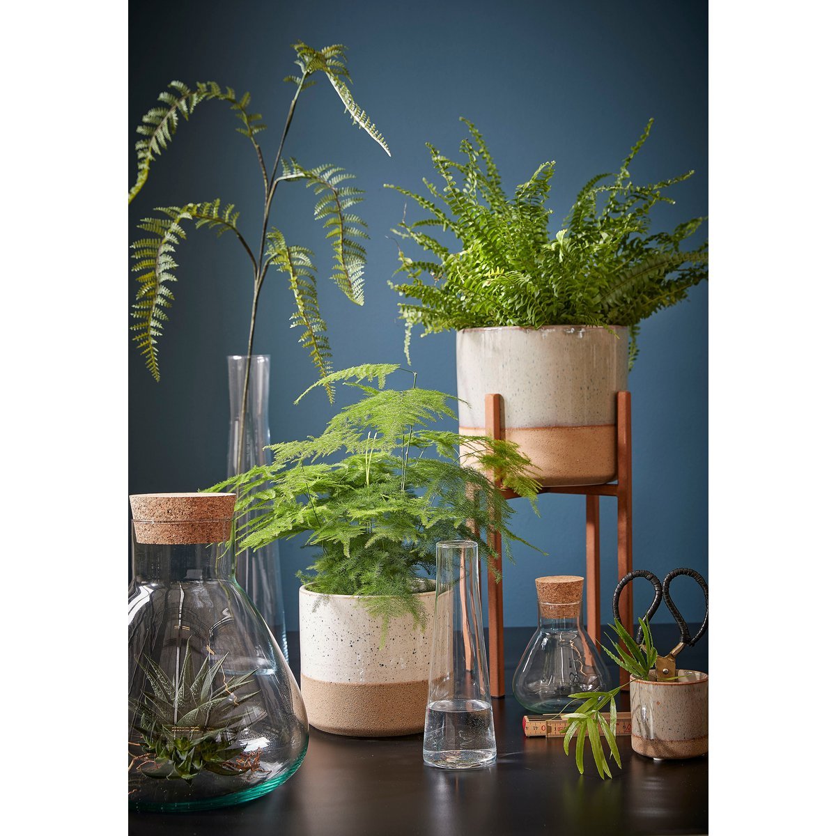 Glimmerdekorationen - Lago Blumentopf - H18 x Ø20,5 cm - Creme