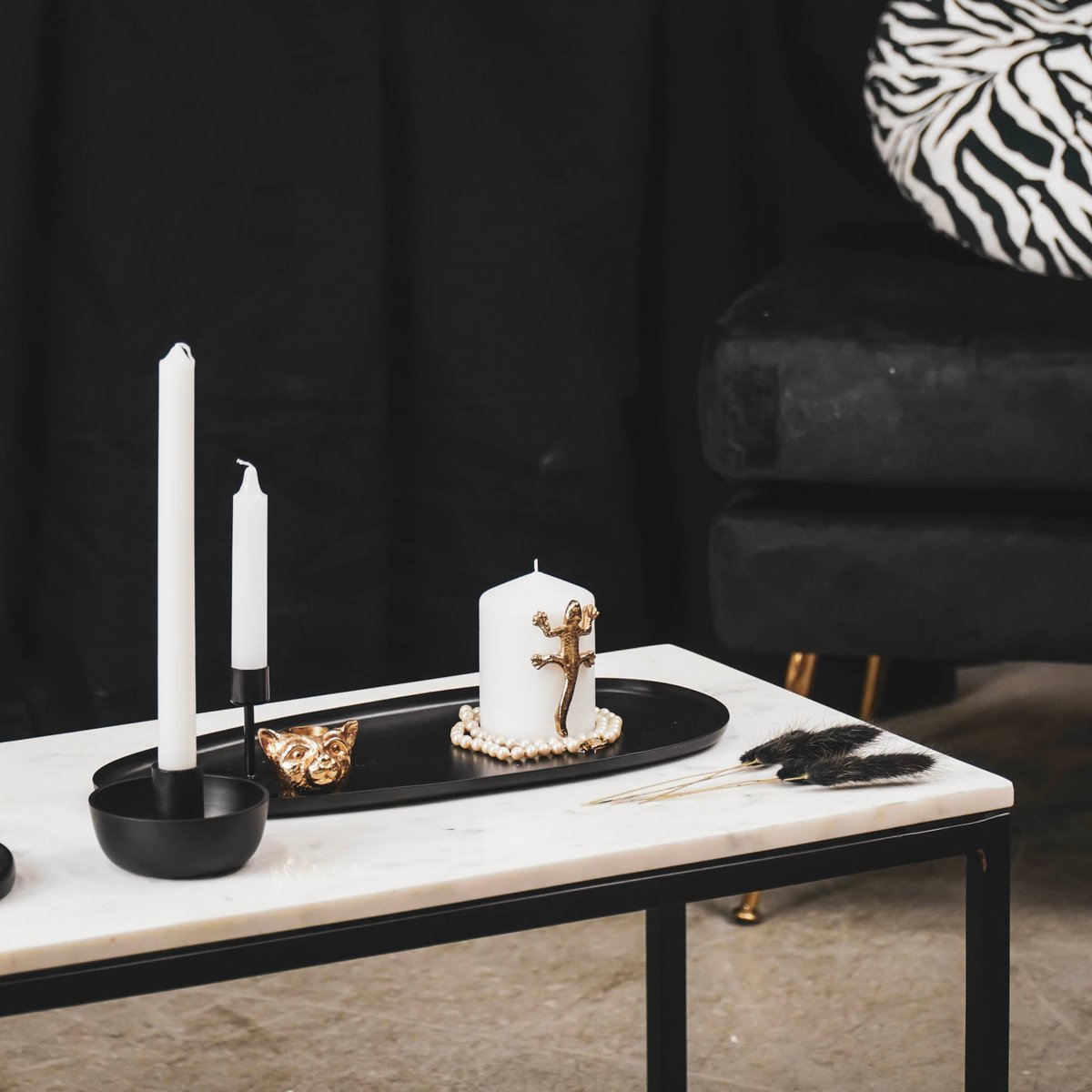 Housevitamin - Kaarsspelden 'Salamander' (Set van 2, Goud)