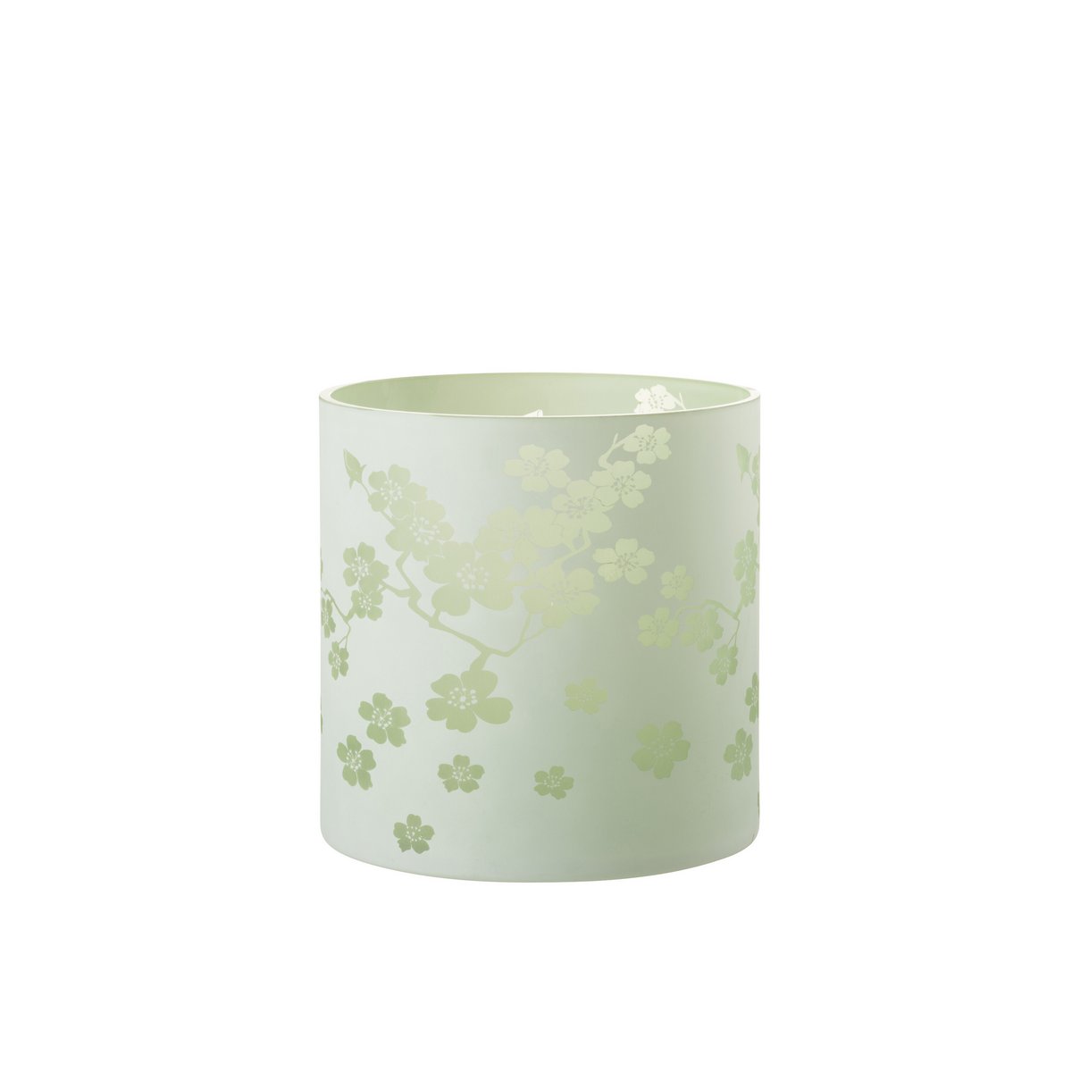 J-Line - Windlicht Bloemen - Glas - Groen - Extra Large