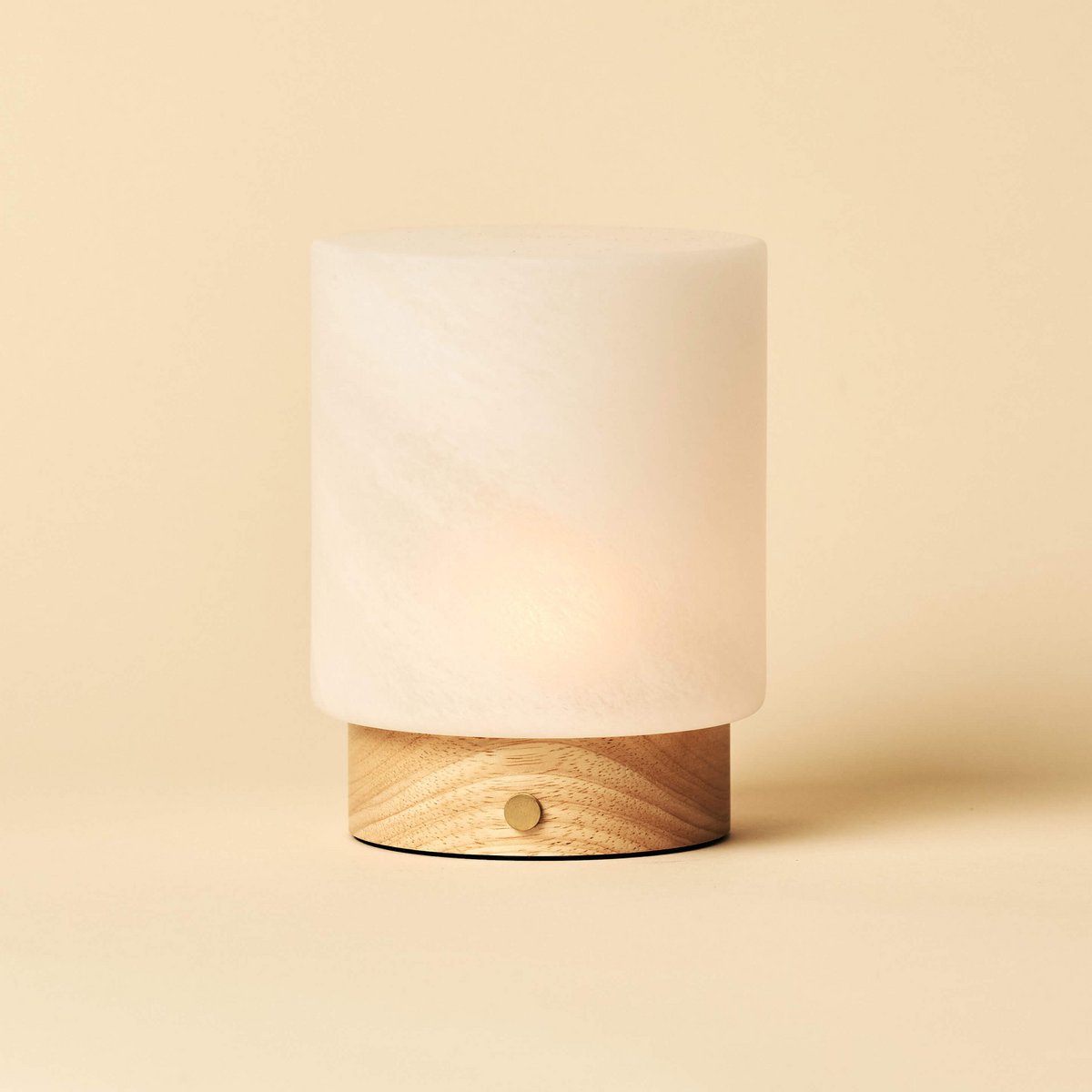 Tavellio-Amsterdam - Pien lichtbruine houten tafellamp - oplaadbaar, dimbaar en tot 100 uur batterij