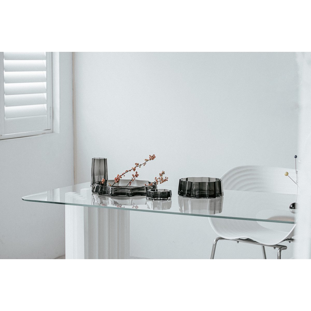 Element Accessories - Modern-Klassiek Luxe hoge vaas, stijlvol Belgisch design, LENOX 40 Grijs