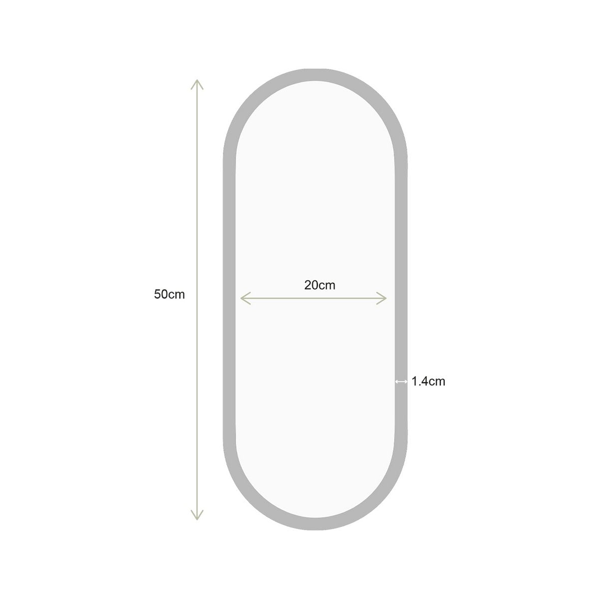 vtwonen - Spiegel Ovaal Goud 20x50cm