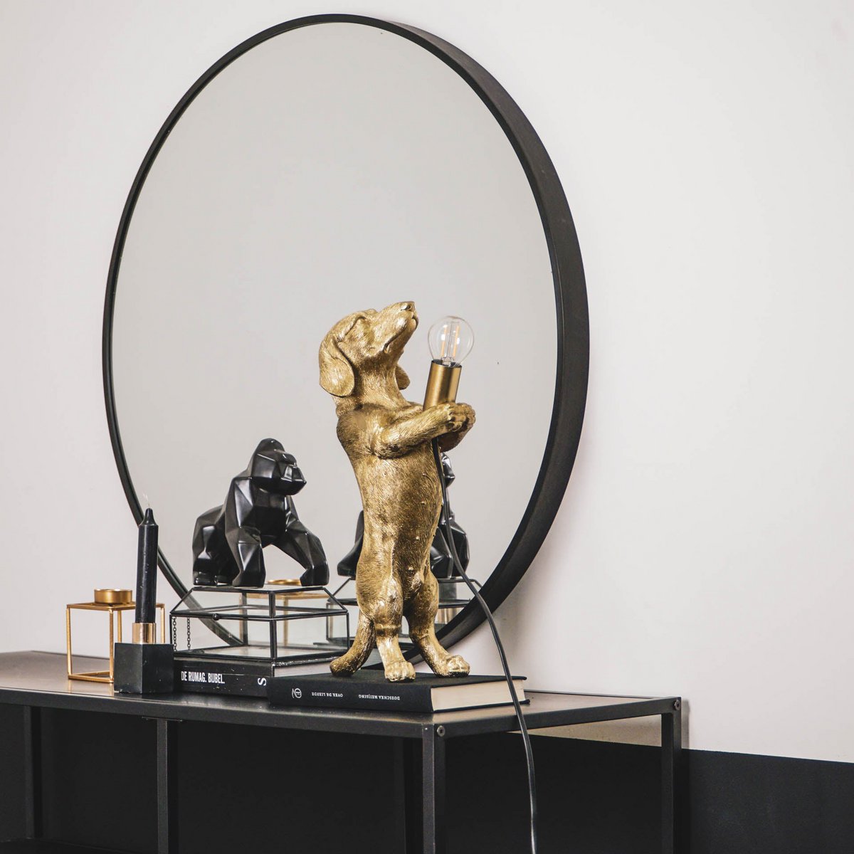 Housevitamin - Tafellamp 'Teckel' (Goud, 38cm)