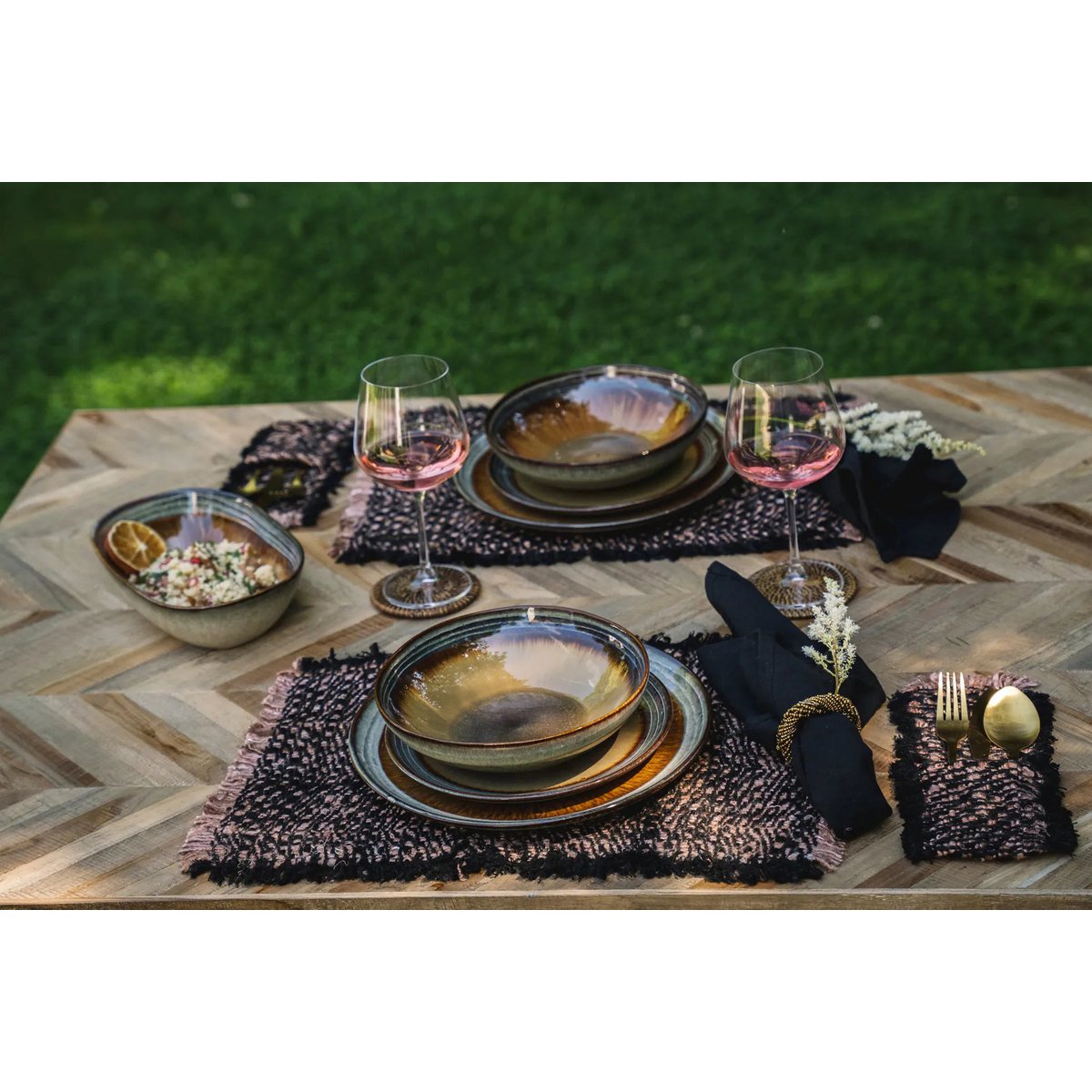 Bazar Bizar - Placemats 'Oh My Gee' (Zwart Koper, Set van 4)