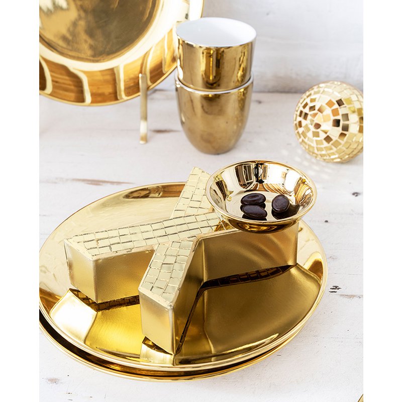 vtwonen - Decoratief figuur 'X' (Set van 3, Mosaic Gold)