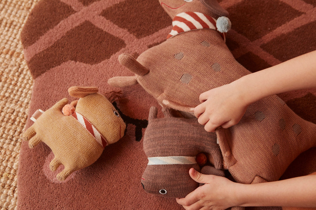 OYOY MINI - Knuffel 'Hond Hunsi met twee puppies Coco & Max' (Multi)