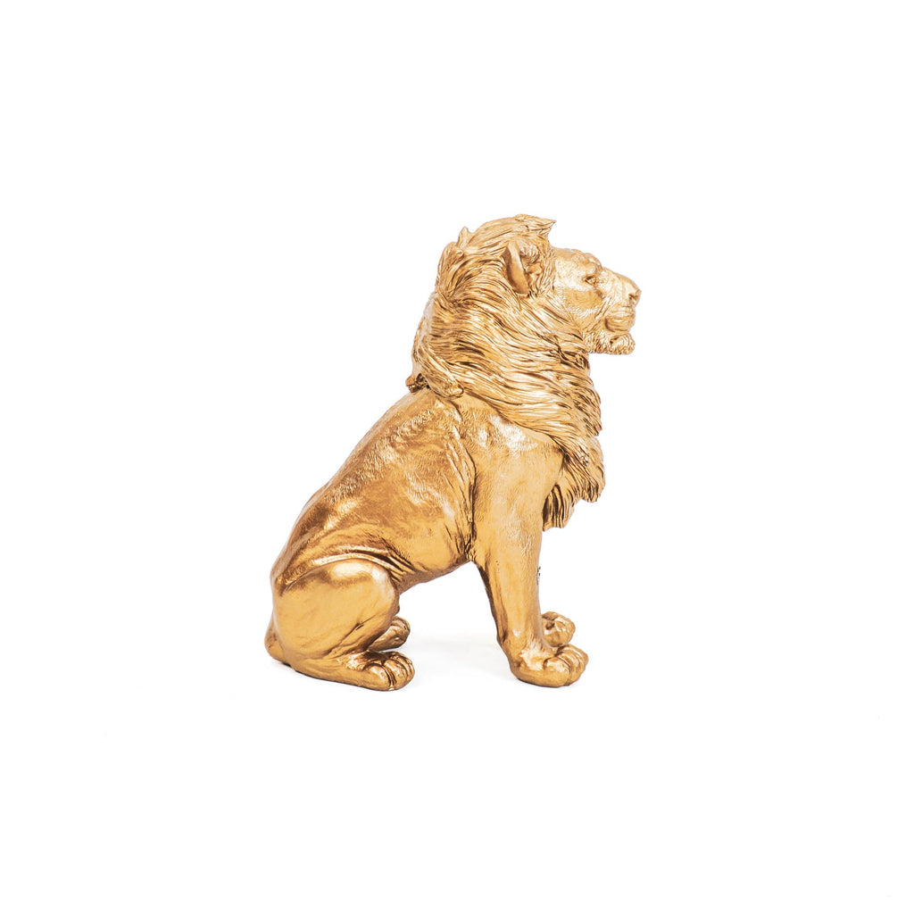 Housevitamin - Decoratief beeld 'Leeuw' (Zittend, Goud)