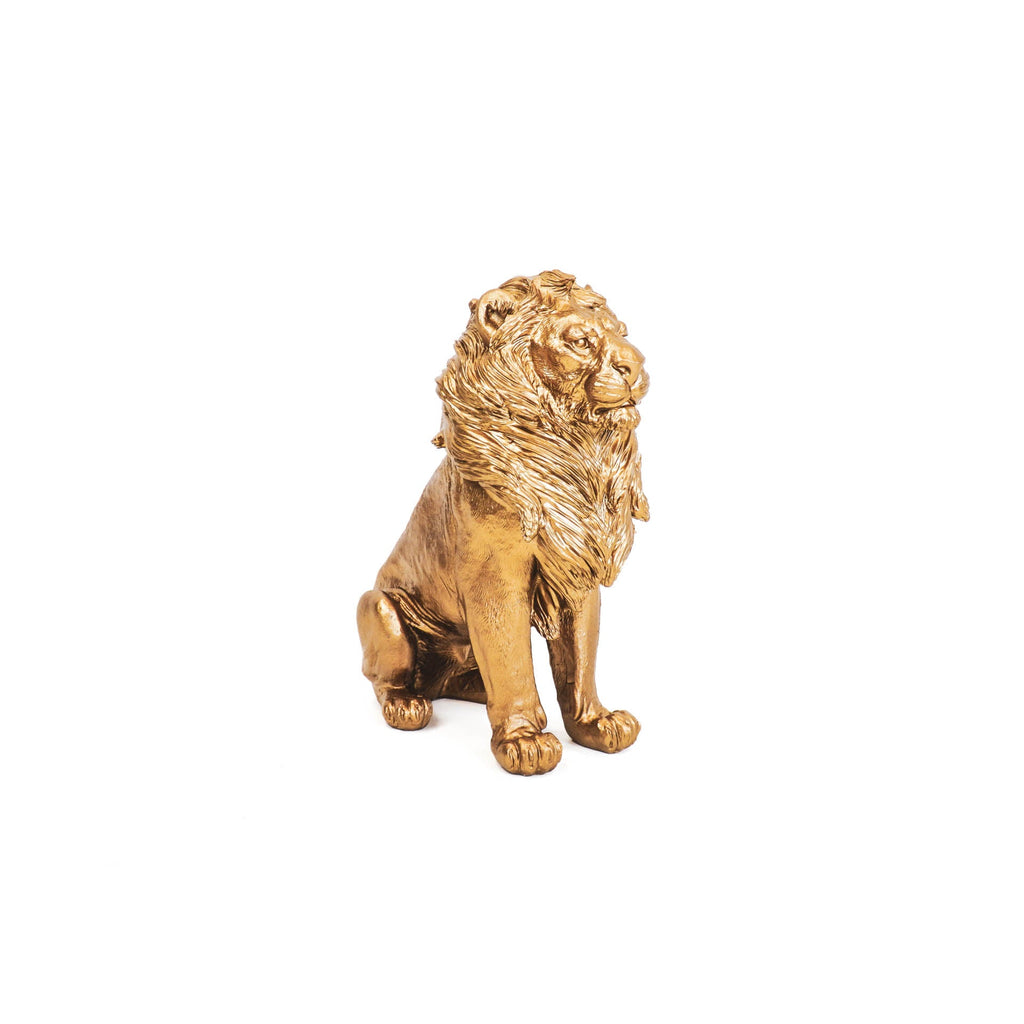 Housevitamin - Decoratief beeld 'Leeuw' (Zittend, Goud)