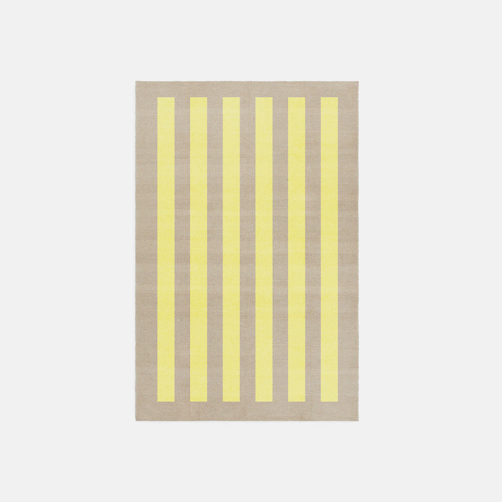 Matias Moellenbach - Jute vloerkleed met gele strepen 'Stripe' (170cm x 240cm)