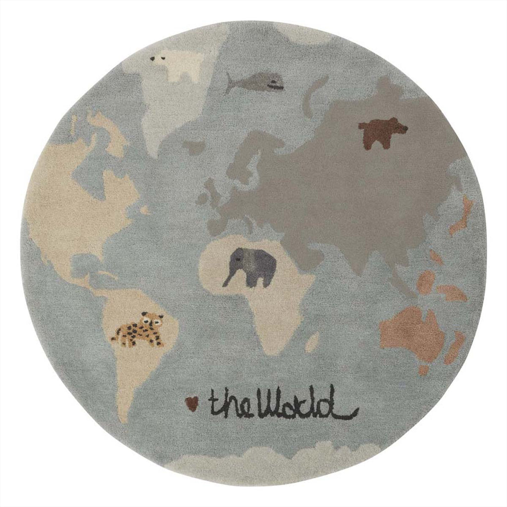 OYOY MINI - Vloerkleed 'The World' (Getuft, Multicolor)