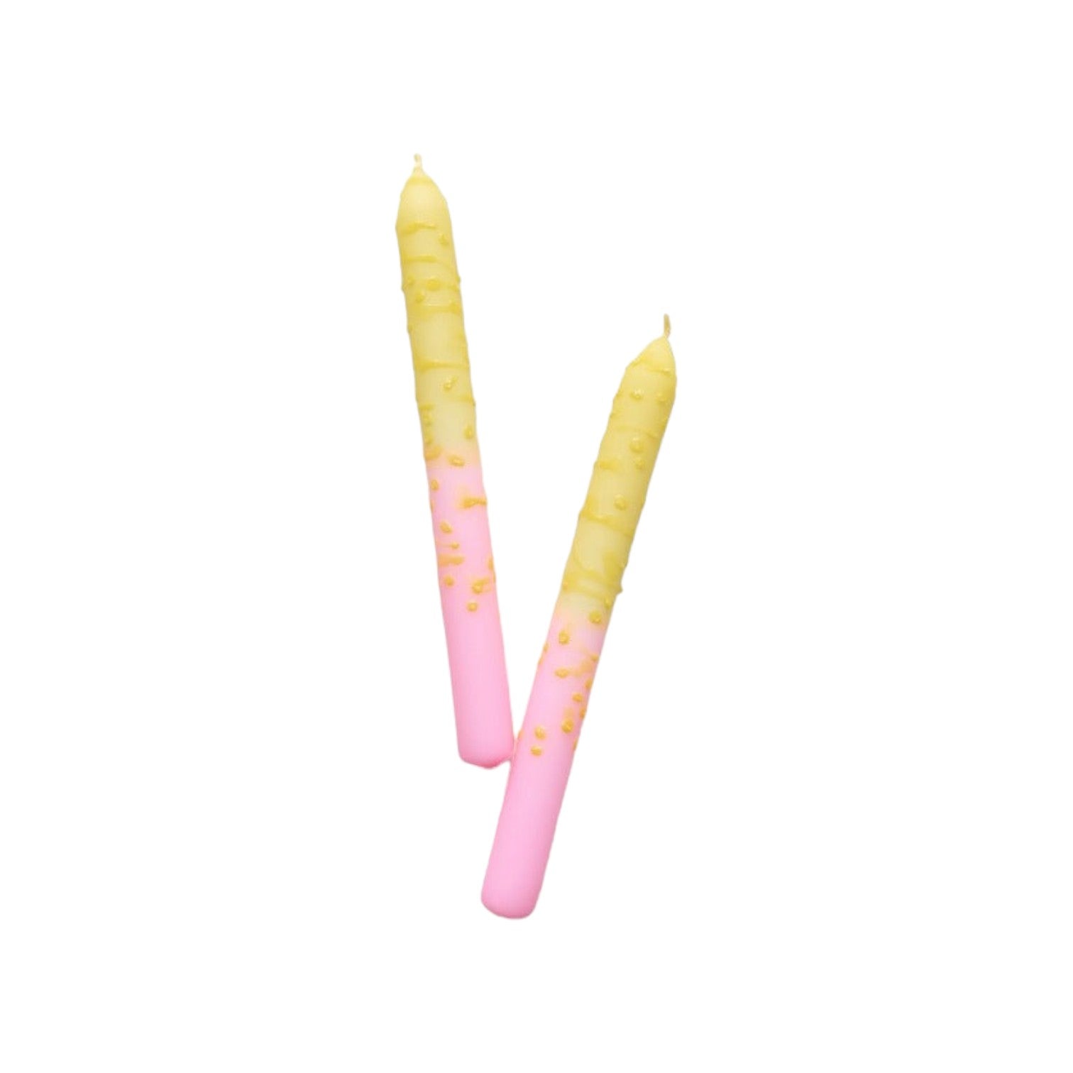 VIVID - Dip-dye kaarsen 'Golden Drops' (Set van 2)