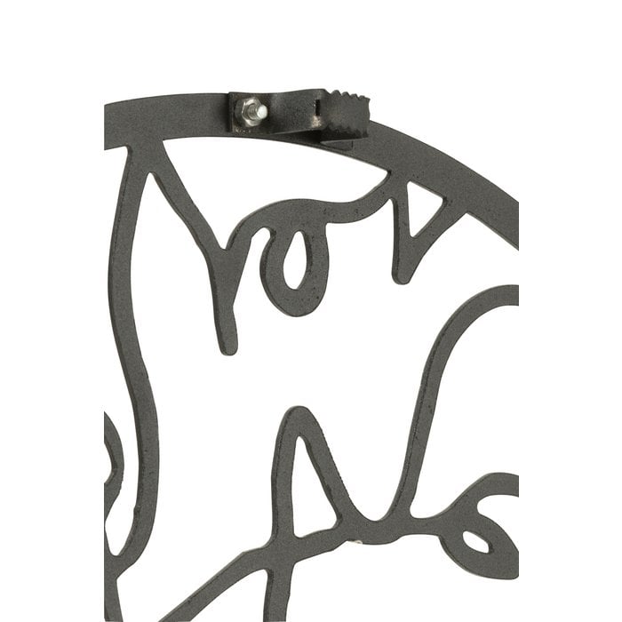 J-Line - Klok 'Finn' (Ø49cm, Zwart)