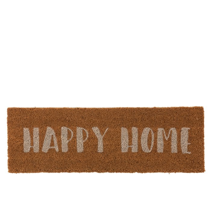 J-Line - Deurmat 'Happy Home' - Naturel/Wit