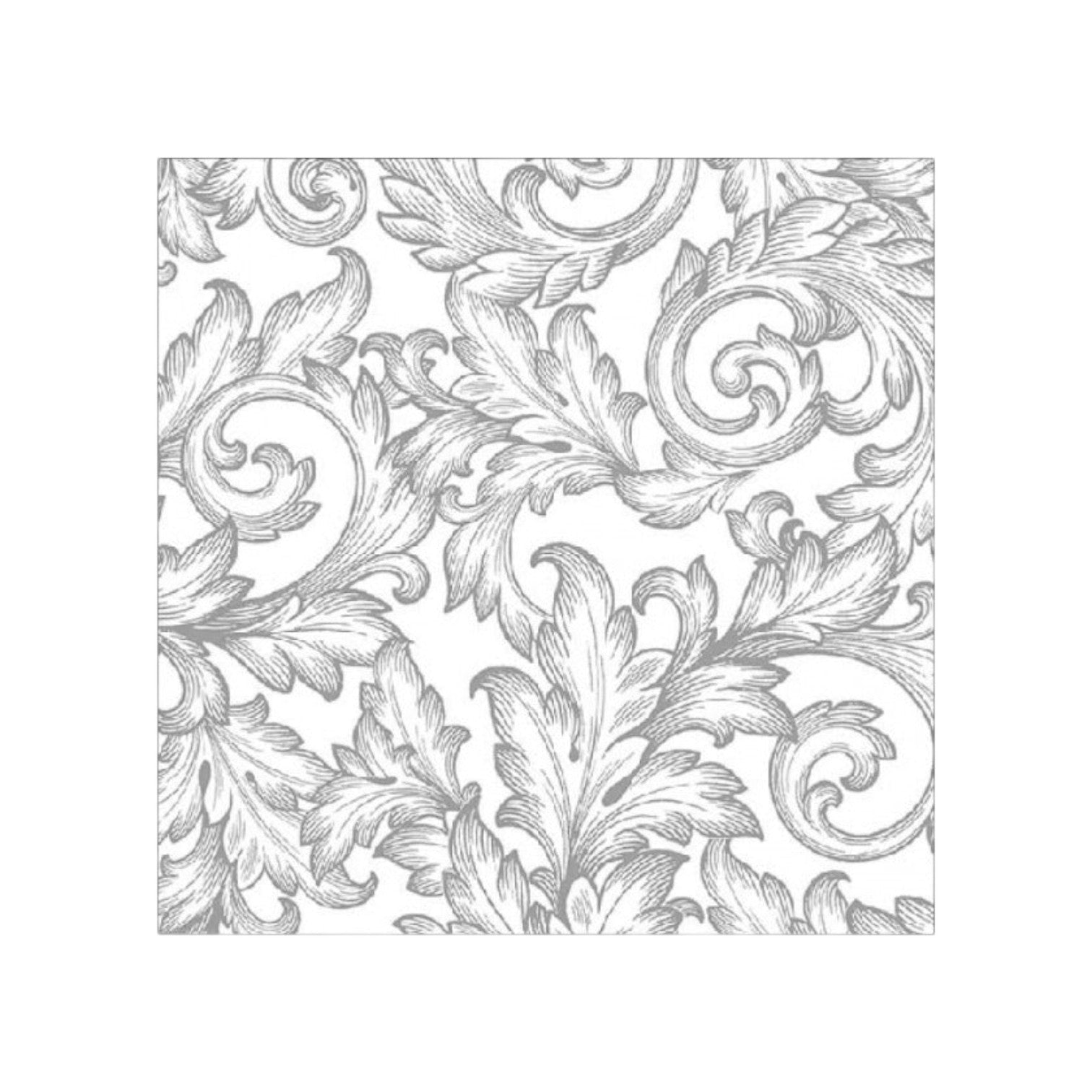 Ambiente - Servetten 'Baroque' (20 stuks) - Silver & White