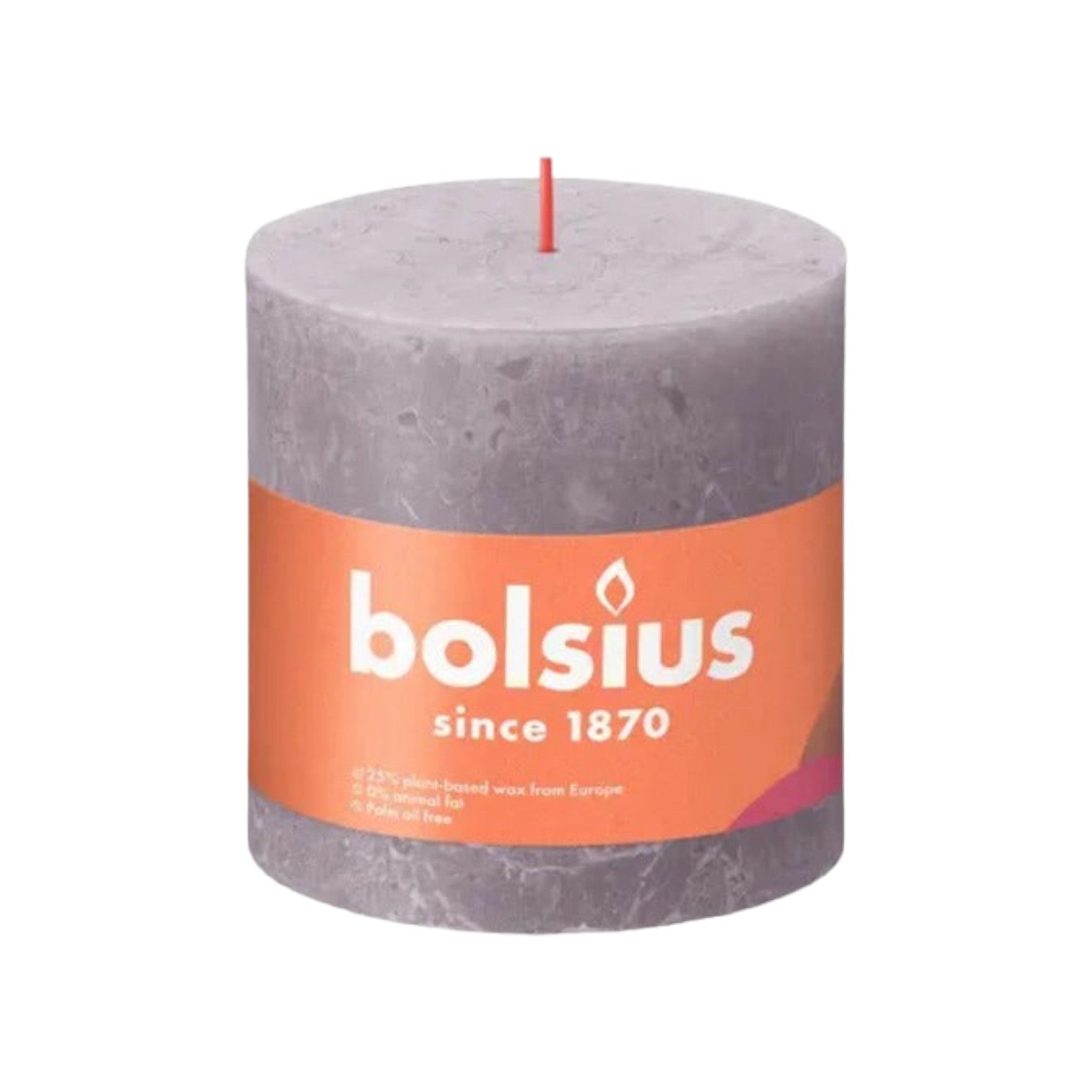 Bolsius - Rustieke stompkaars 'Shine' (Ø10cm) - Frosted Lavender