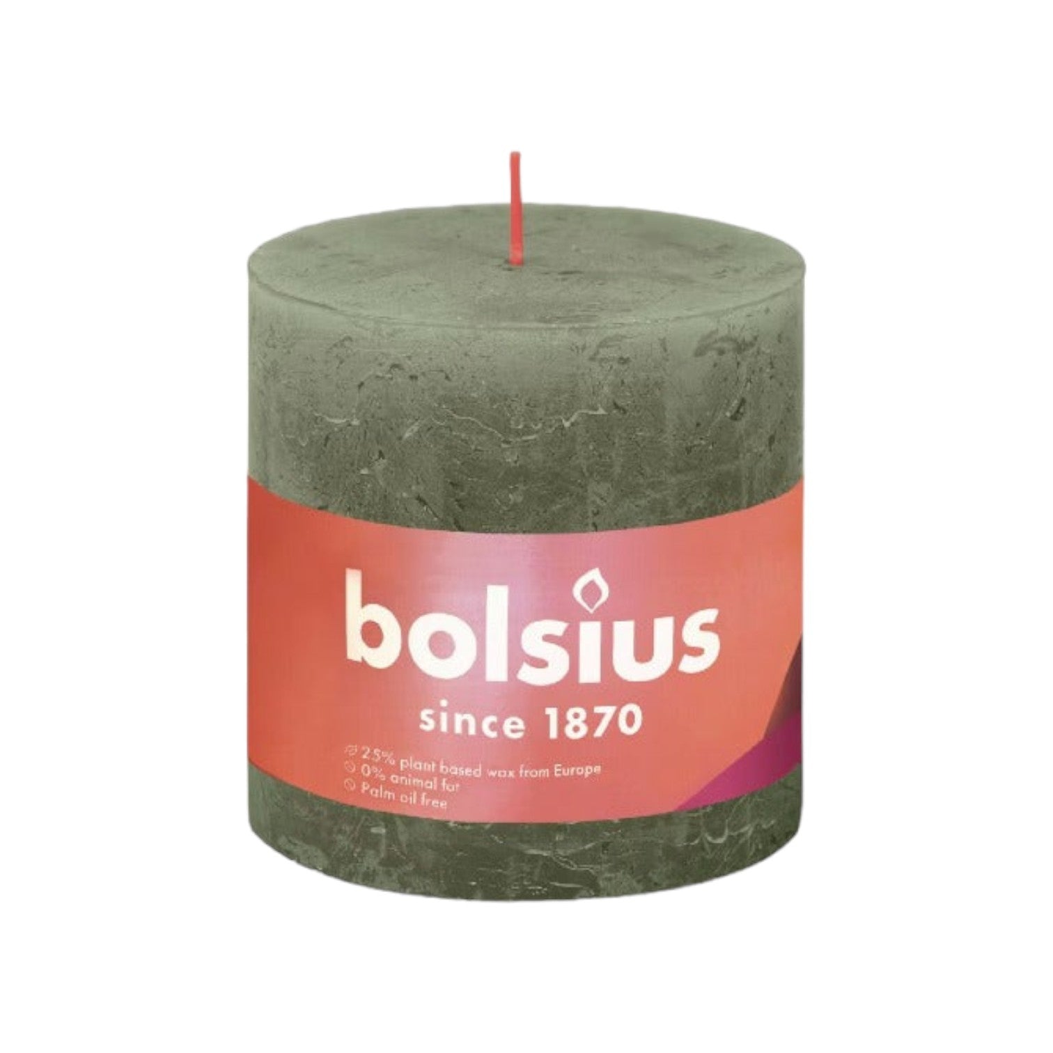 Bolsius - Rustieke stompkaars 'Shine' (Ø10cm) - Fresh Olive
