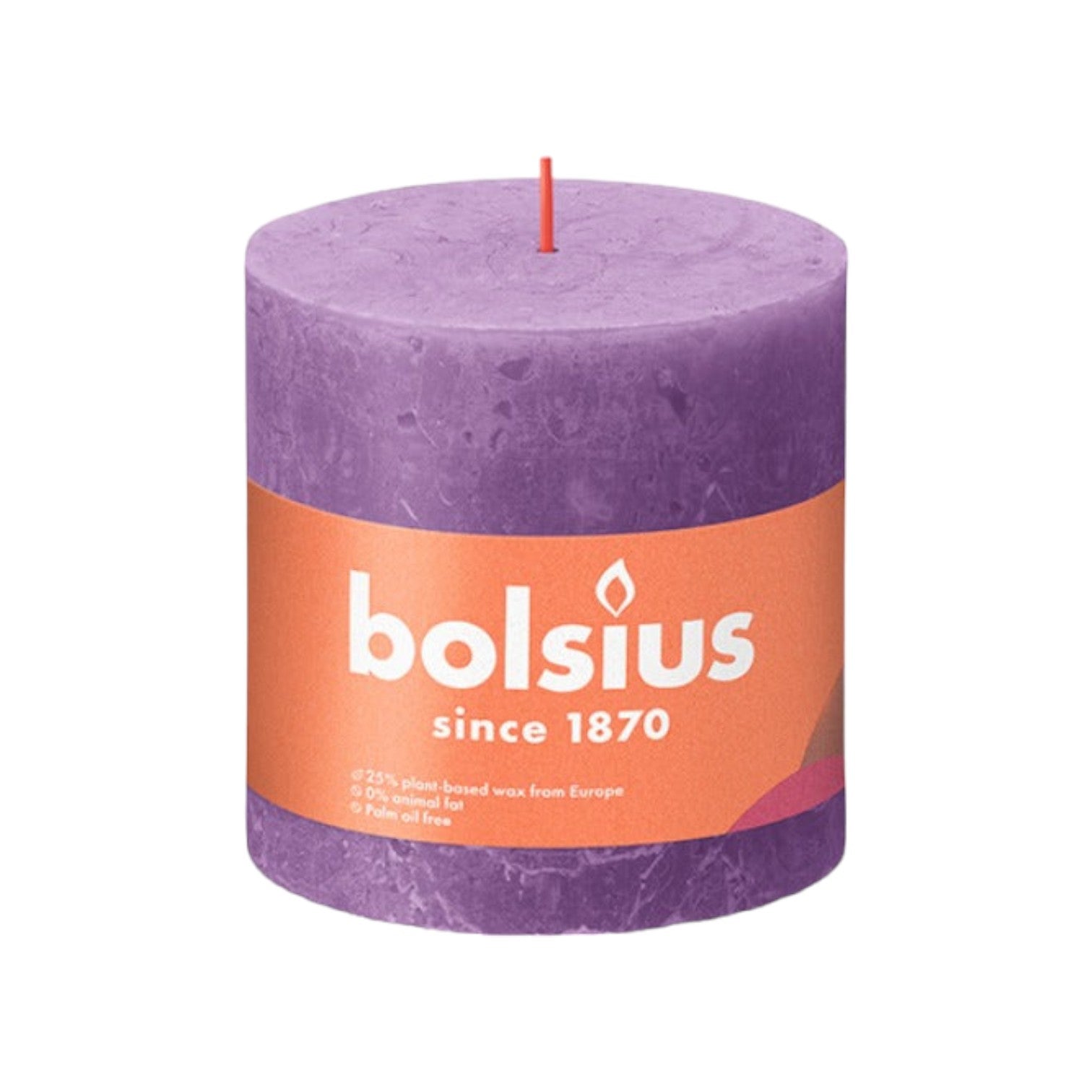 Bolsius - Rustieke stompkaars 'Shine' (Ø10cm) - Vibrant Violet