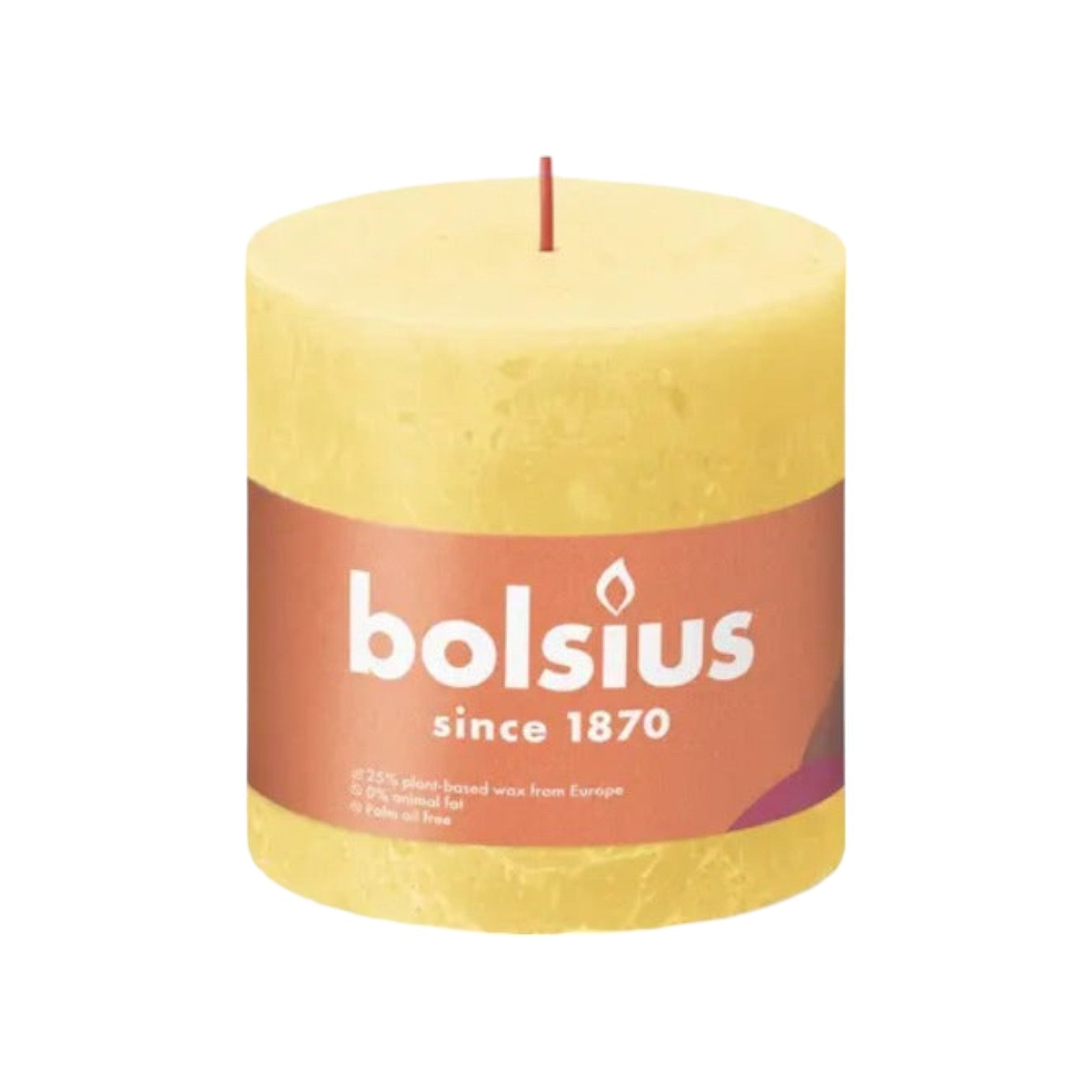 Bolsius - Rustieke stompkaars 'Shine' (Ø10cm) - Sunny Yellow