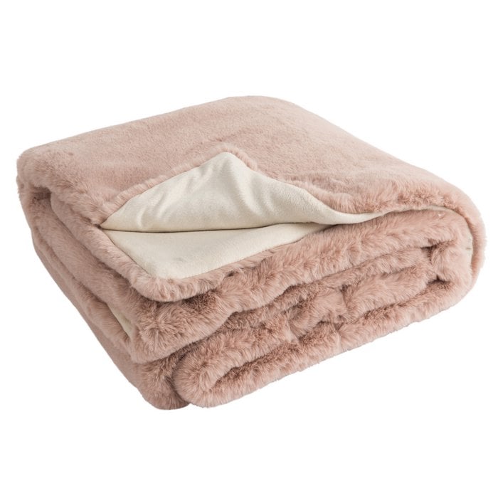 J-Line – Plaid „Cutie“ (180 cm x 130 cm) – Puderrosa