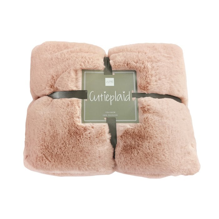 J-Line – Plaid „Cutie“ (180 cm x 130 cm) – Puderrosa