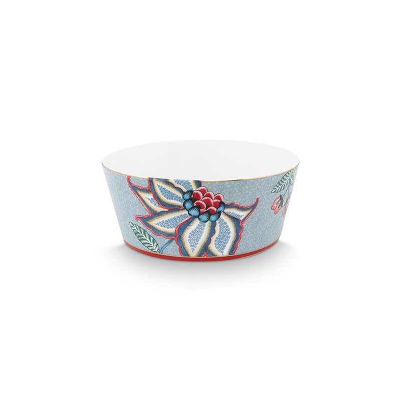 Giftset Bowls 15cm & Chopsticks Oriental Flower Festival Blue