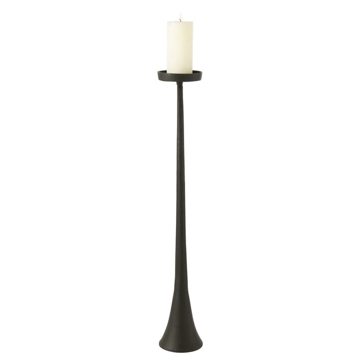 J-Line - Aluminium kandelaar 'Luky' - Zwart (L)