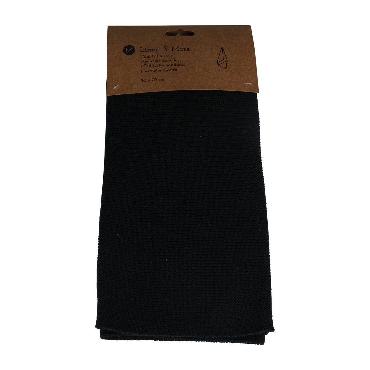Linen & More - Keukenhanddoek 'Eldrid' (50cm x 70cm, Black)
