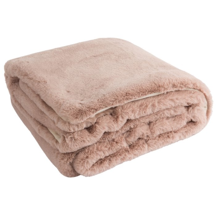 J-Line – Plaid „Cutie“ (180 cm x 130 cm) – Puderrosa