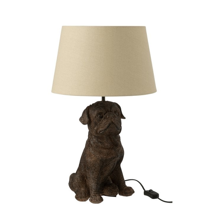 J-Line - Lamp 'Zittende hond' (Bruin)