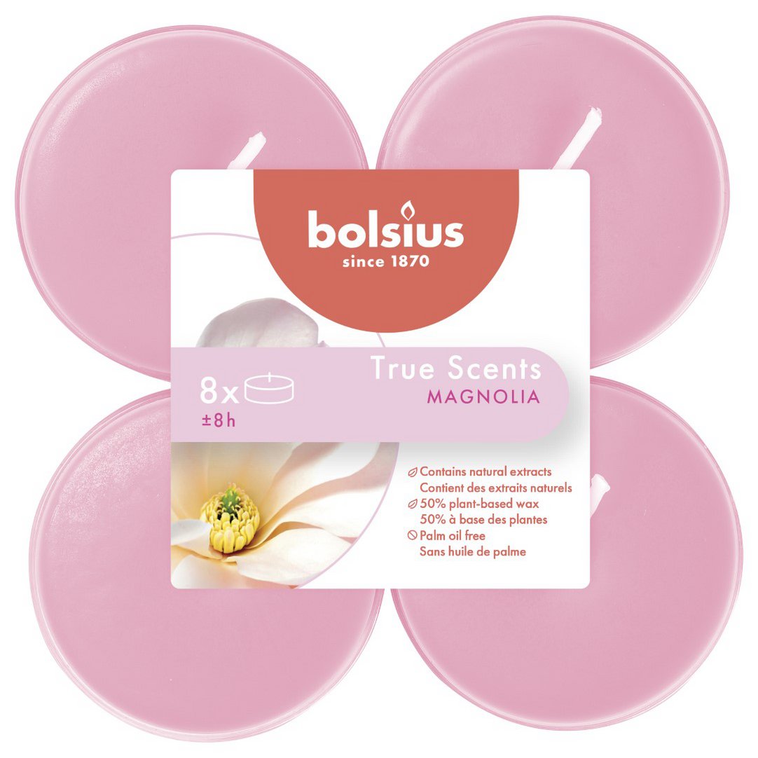 Bolsius - Geurtheelichtjes 'True Scents' (8 stuks, Magnolia)