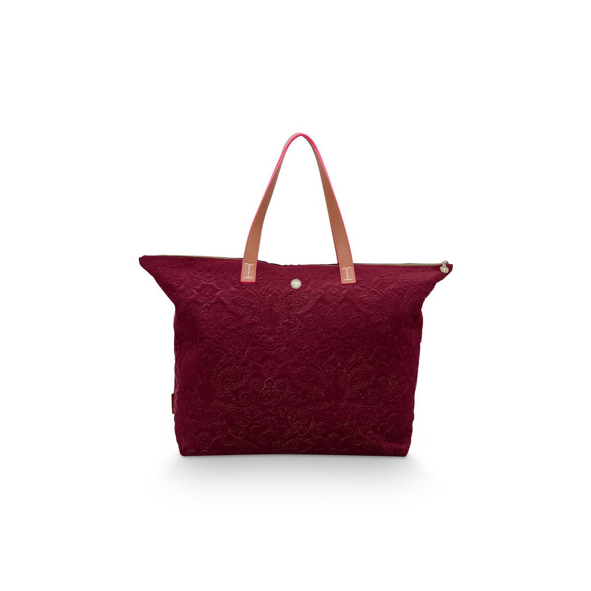 Pip Studio - Cabas Velours Quiltey Days Rouge 66x20x44cm