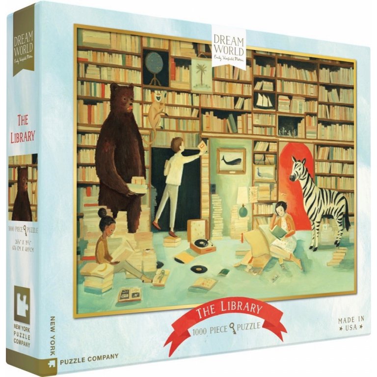 New York Puzzle Company - Puzzle „Die Bibliothek“ (1000 Teile)