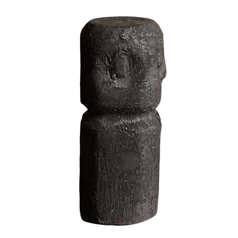 Pole to Pole - Sumba-Statue aus Keramik L Schwarz (6er-Set)