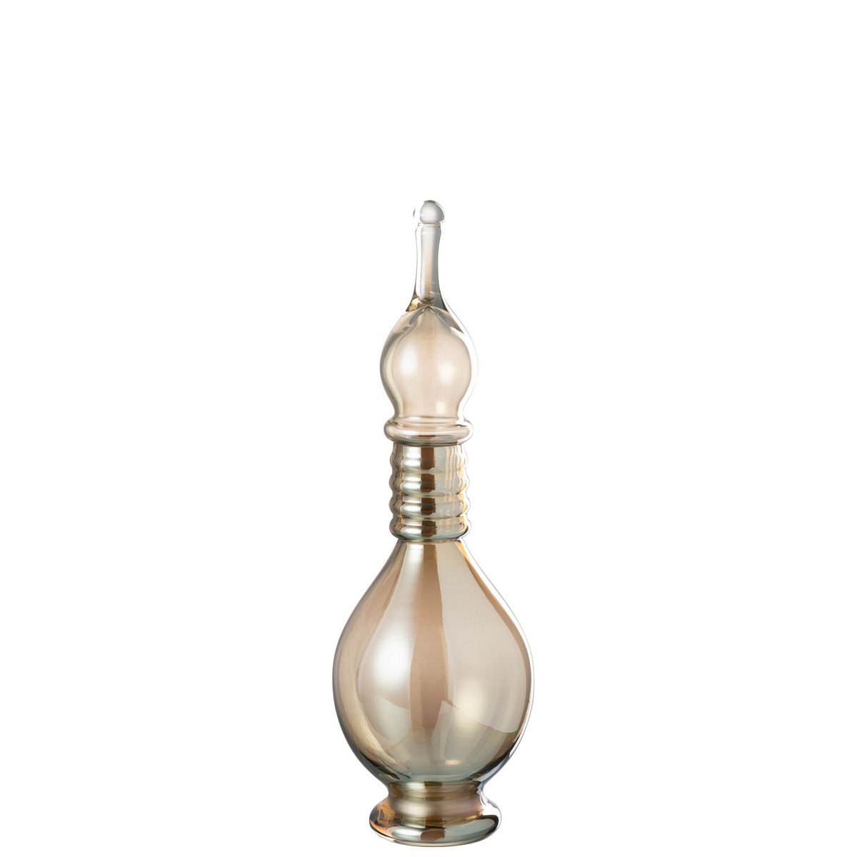 J-Line - Vase+Stopper Flasche Deco Joey Glas Beige Medium