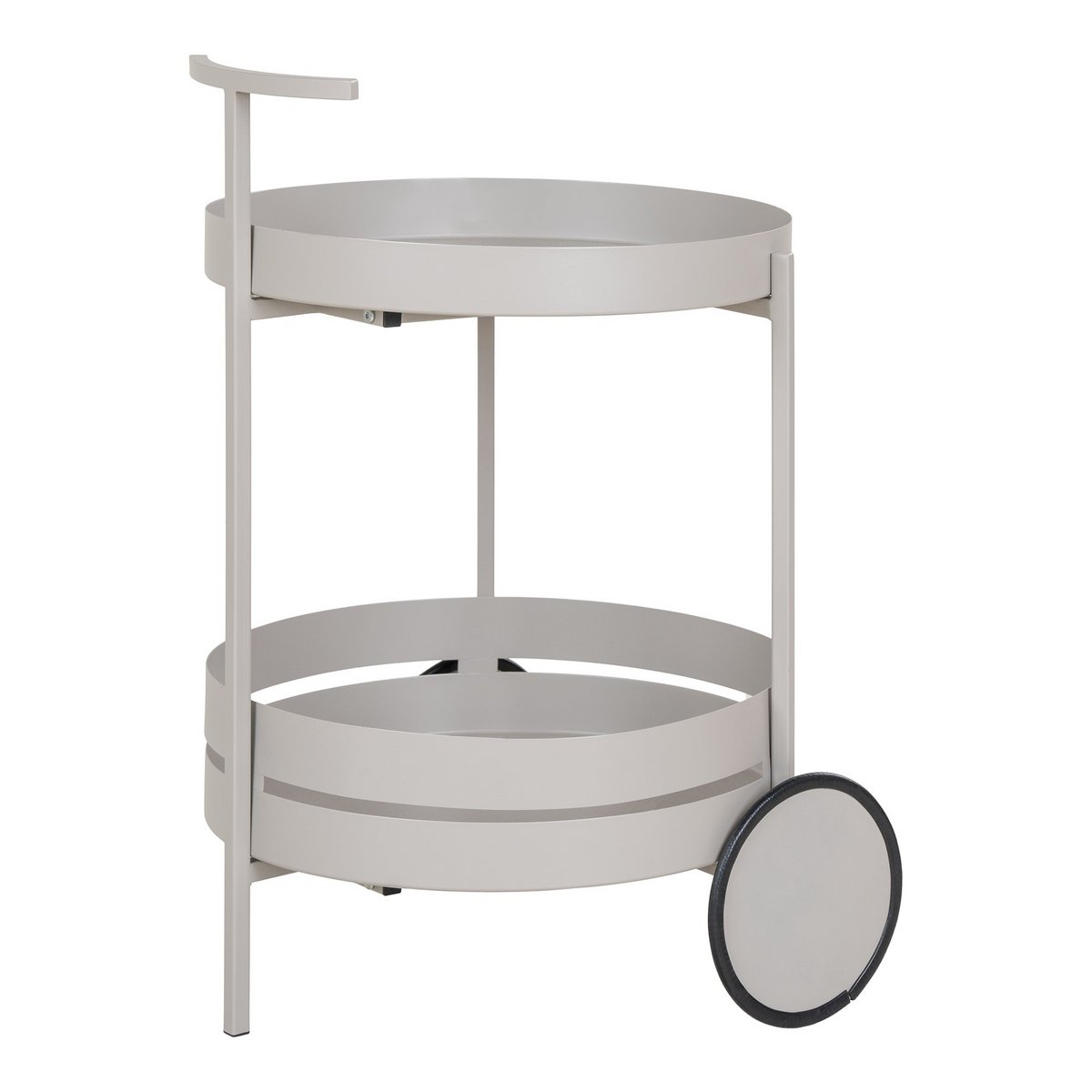 House Nordic - Beja Bar Trolley - Barwagen, Stahl, kühles Grau, 2 Regale, 40x49,5x61 cm