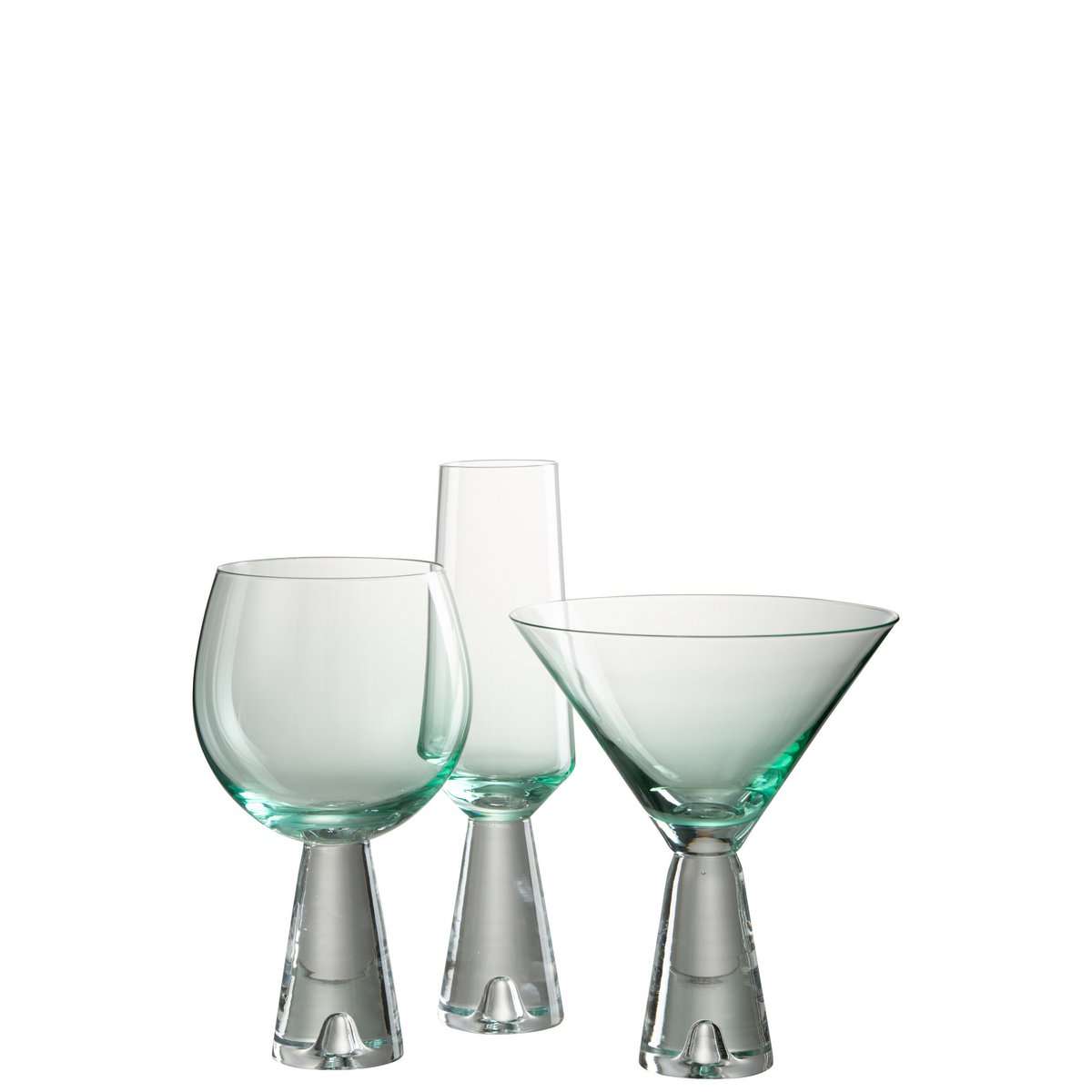 J-Line - Lewis Cocktailglas - Glas - Transparant/ Azuur