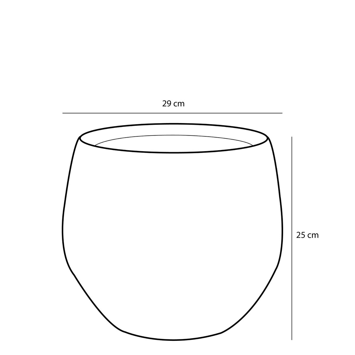 Glimmerdekorationen – Douro-Blumentopf – H25 x Ø29 cm – Terrakotta – Grün