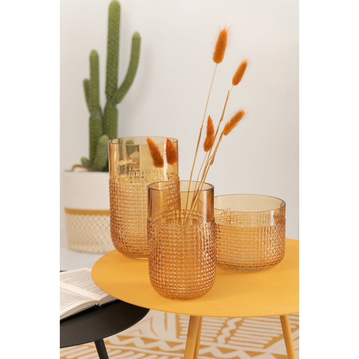 J-Line - Vasenmuster - Glas - Orange - Klein