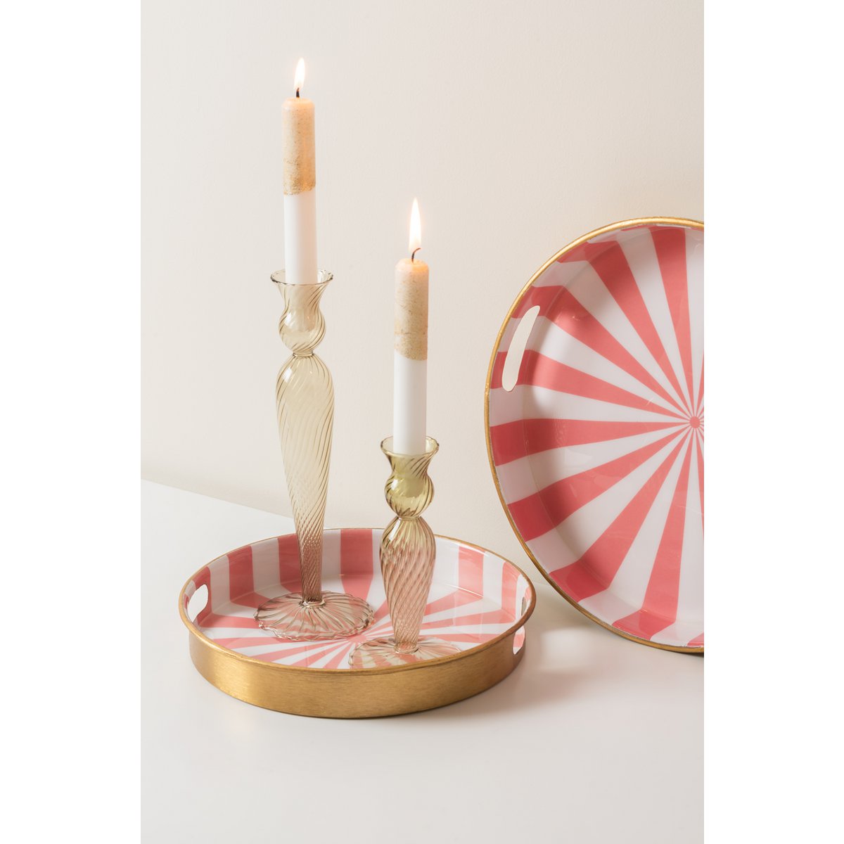 Present Time - Ensemble de plateaux Candy Swirl, lot de 2 - PT4205PI