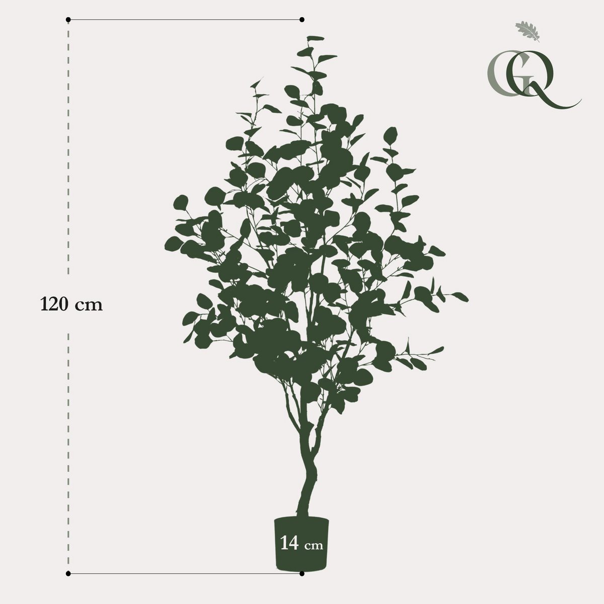 Green BoutiQ - Kunstplant - Eucalyptus - Blauwe Gomboom  - 120 cm