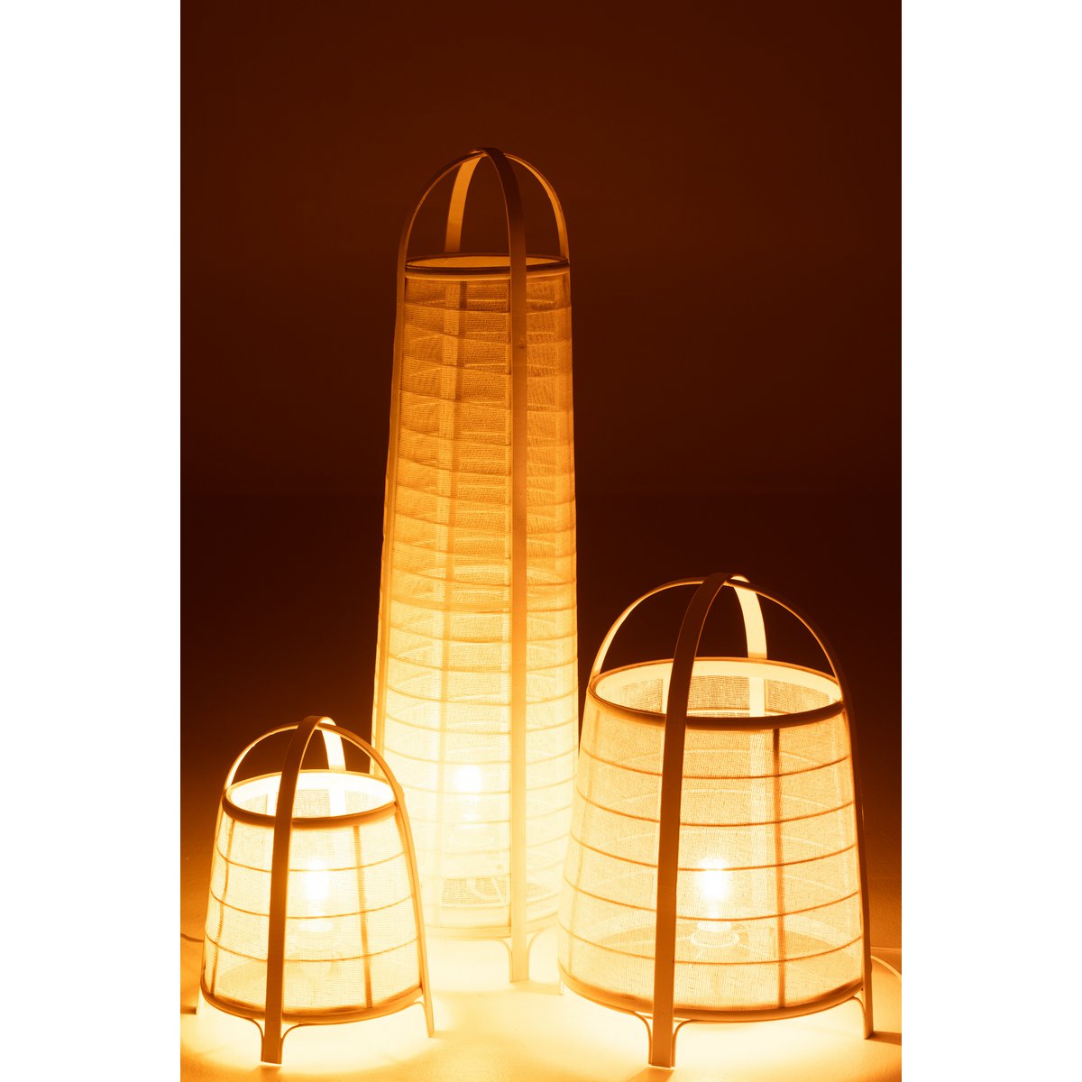 J-Line - Lampe Don Coton/Bambou Blanc