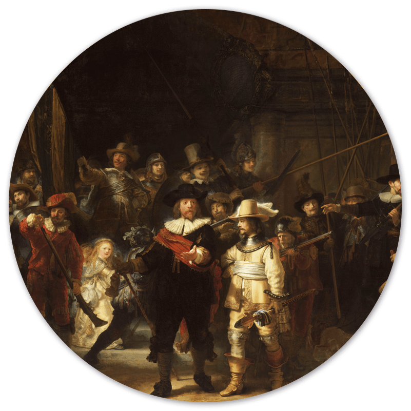 Label2X - Muurcirkel De Nachtwacht, Rembrandt van Rijn, 1642