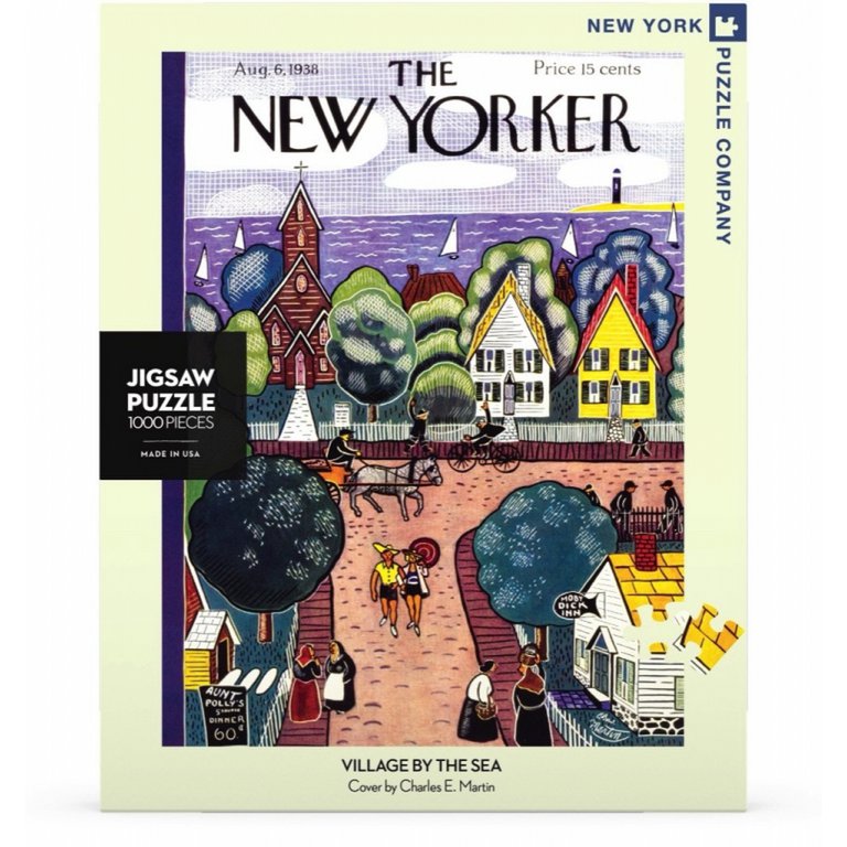 New York Puzzle Company - Puzzel 'Village by the Sea' (1000 stukjes)