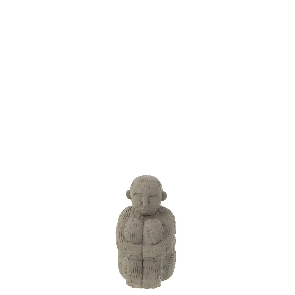 J-Line – Sitzende Figur, Zementgrau, klein