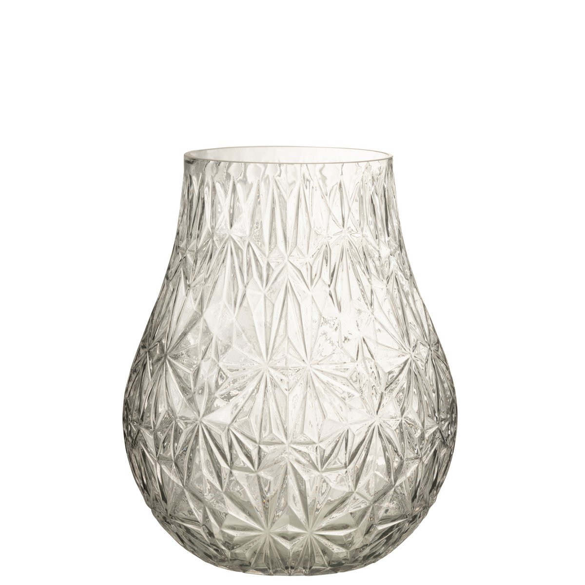 J-Line - Vase Nox Cut - Verre - Transparent - Grand